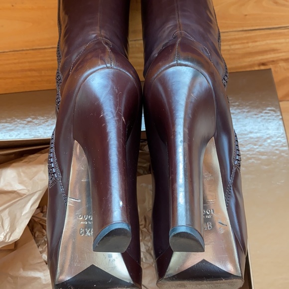 Gucci Beautiful Chocolate platform knee high boots Size 8.5 - Picture 7 of 15
